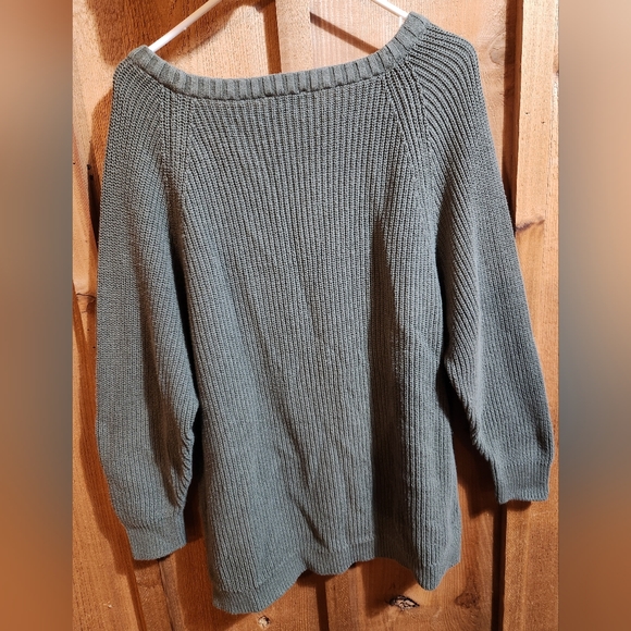 Express Oversized Sweater Green Knit Size Small - Picture 2 of 4